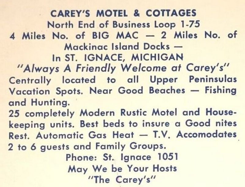 Moosewood Inn (Careys Motel & Cabins) - Vintage Postcard (newer photo)